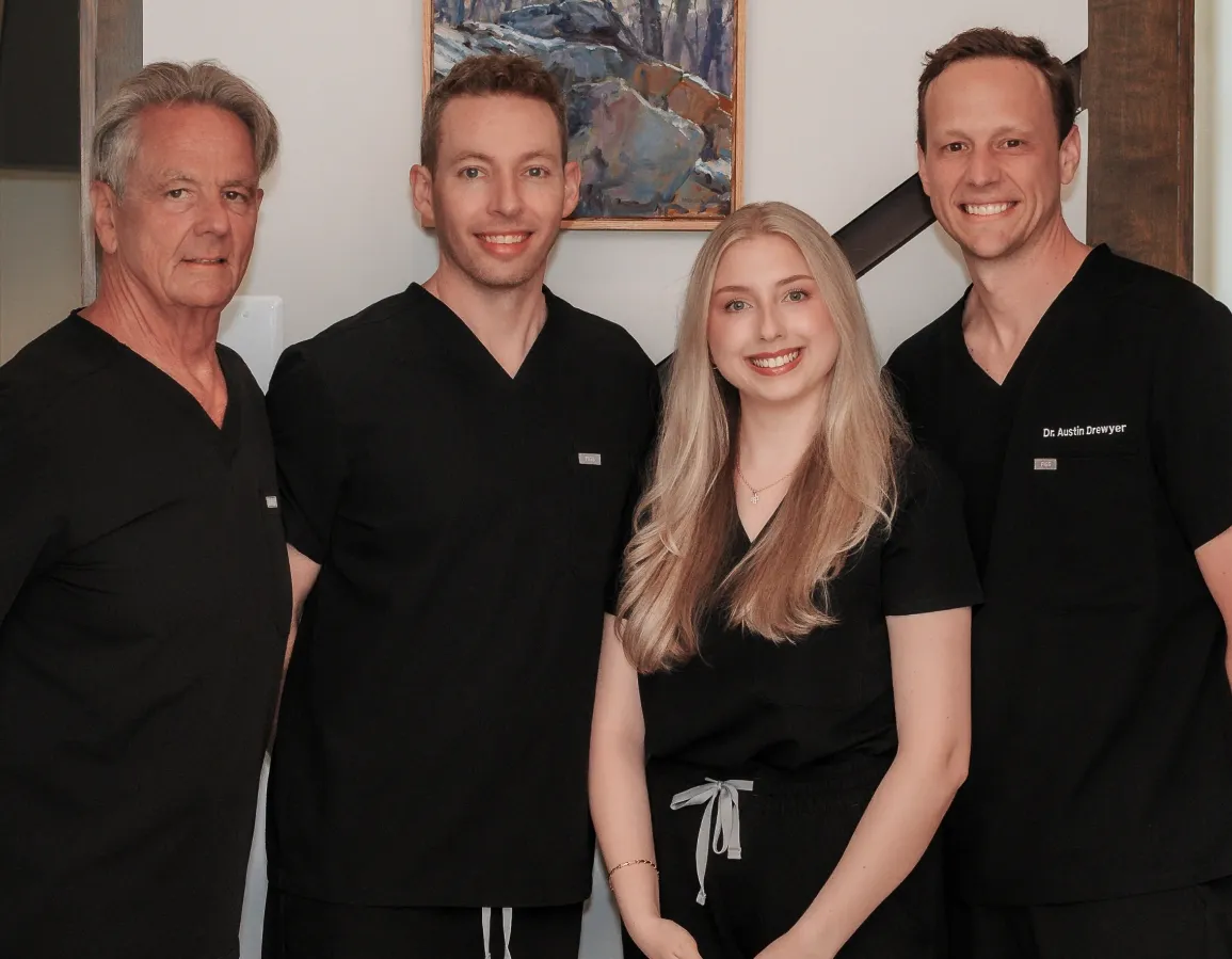 Drewyer Dentistry team with a patient
